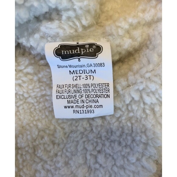 Mud Pie Furry Fuzzy Snow Leopard Faux Fur Coat 2T-3T Toddler Girl Jacket Easter - Picture 6 of 7
